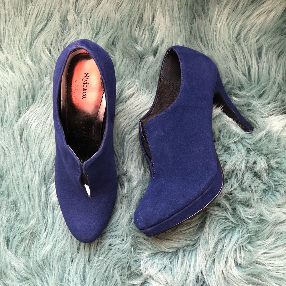 Style & Co. Blue Suede Heels